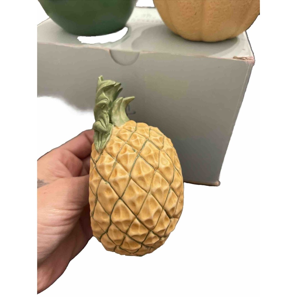 4 Partylite Tea Votive Porcelain Fruits Candle Holder Apple Pineapple Cantaloupe - Picture 4 of 16